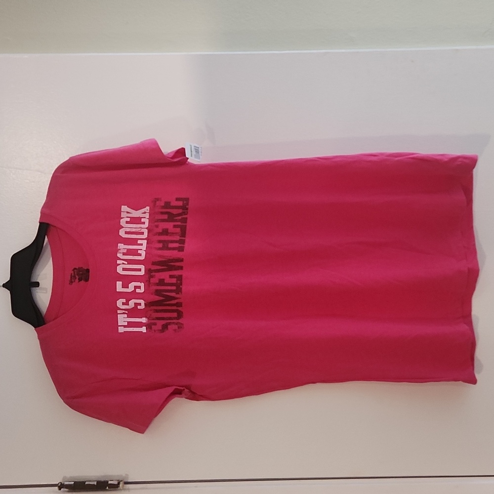 Ladies hot pink t-shirt short sleeve xxlg